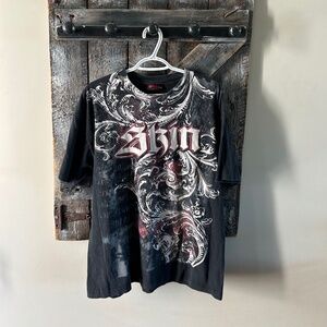 Men's Y2K Skin Graphic T-Shirt Faded Black